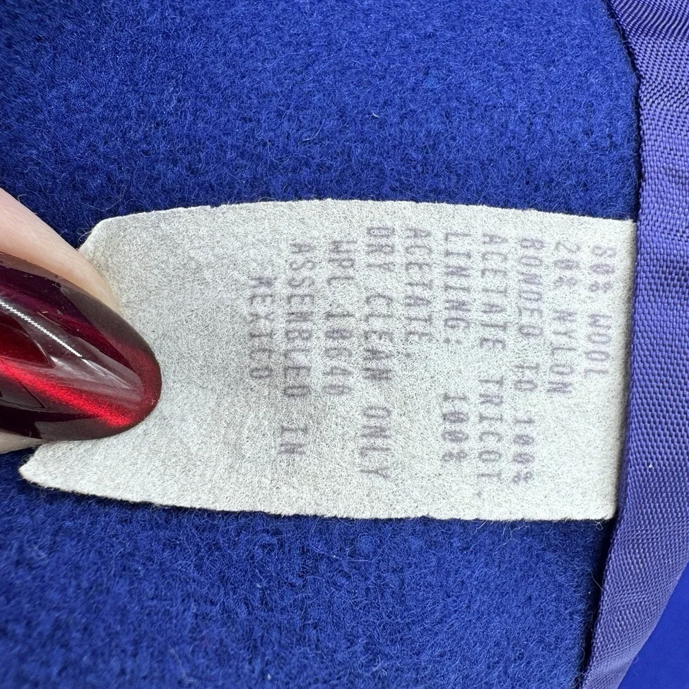 VINTAGE MISS NEW YORKER 60-70's Peacoat Wool Blend‎ Royal Blue Buttons Womens 10 - Picture 6 of 11